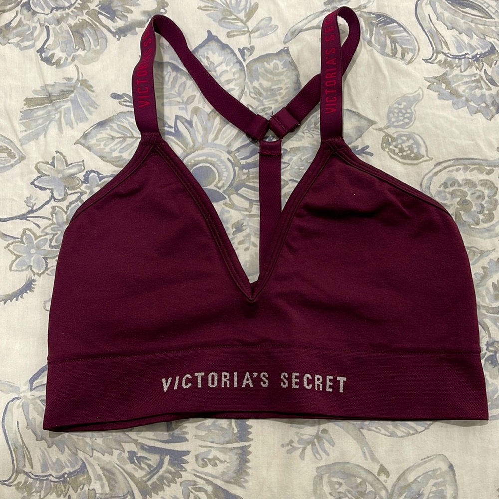 Victoria's Secret Burgundy Plunge Sports Bra